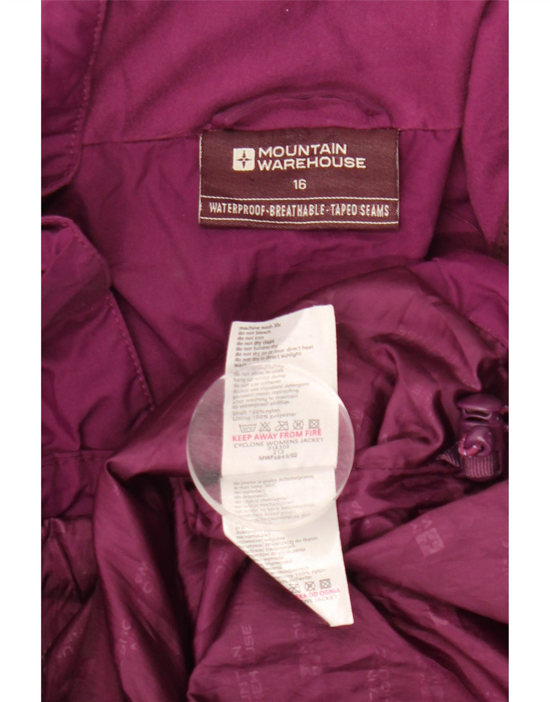Giacca antipioggia da donna Mountain Warehouse UK 16 Large Viola in nylon color block