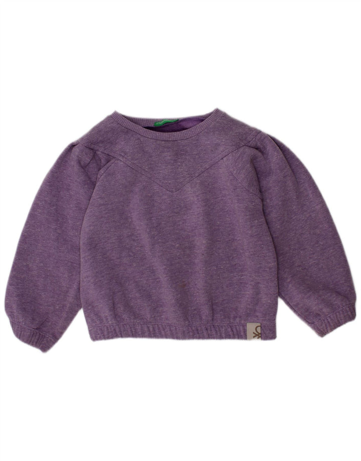 Felpa Bambina Benetton Maglione 2-3 Anni Poliestere Puntinato Viola
