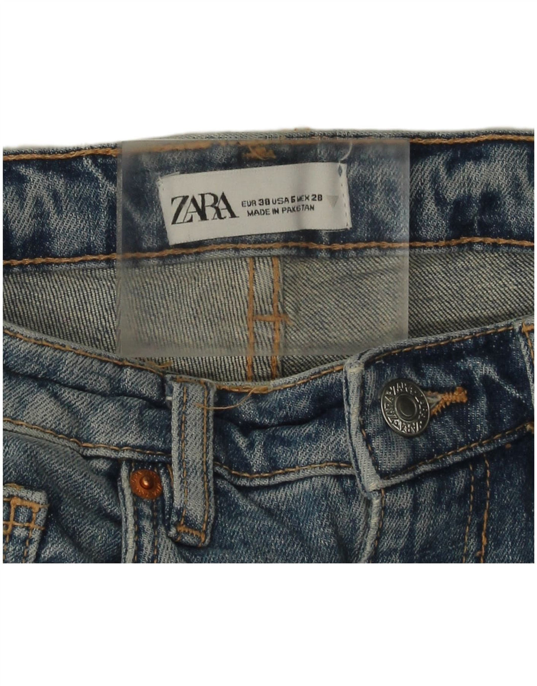 Jeans dritti da donna Zara EU 38 Small W28 L25 Blu