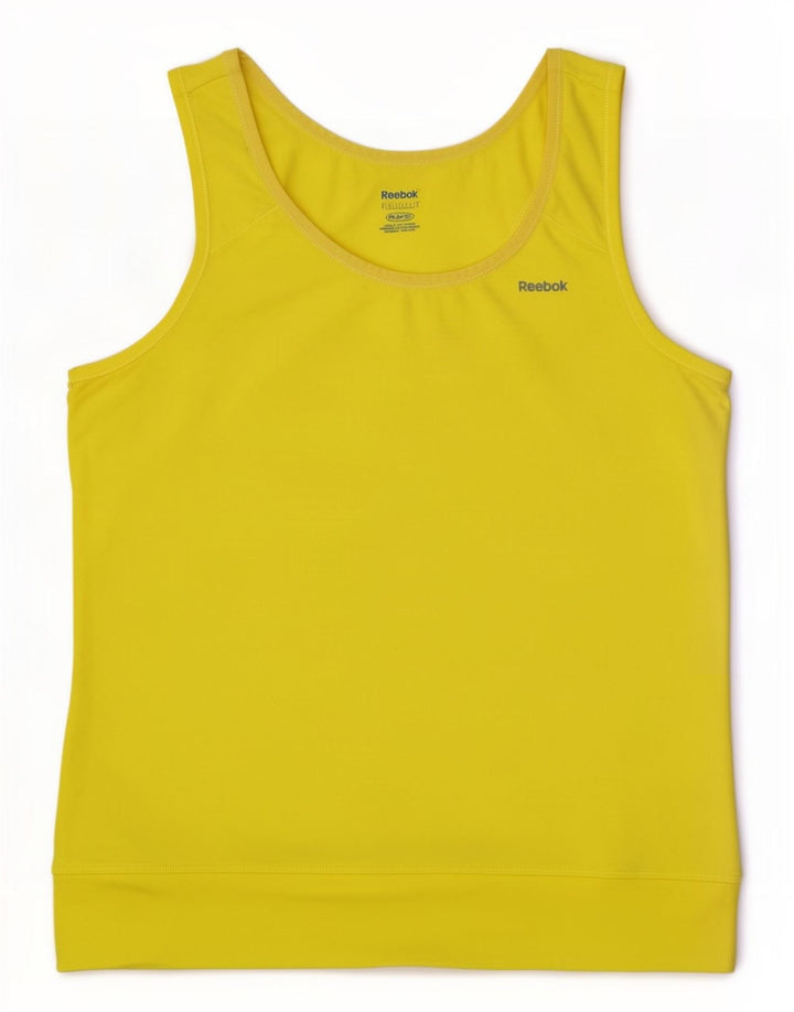 Canotta Reebok da donna UK 8/10 Small Giallo Poliestere