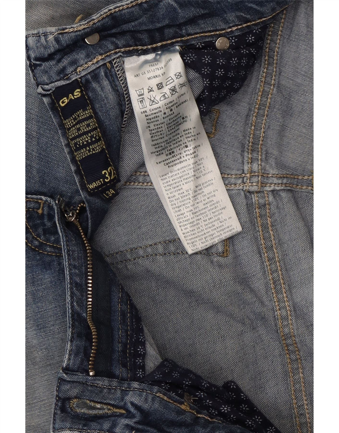 Jeans dritti da donna Gas W32 L30 cotone blu