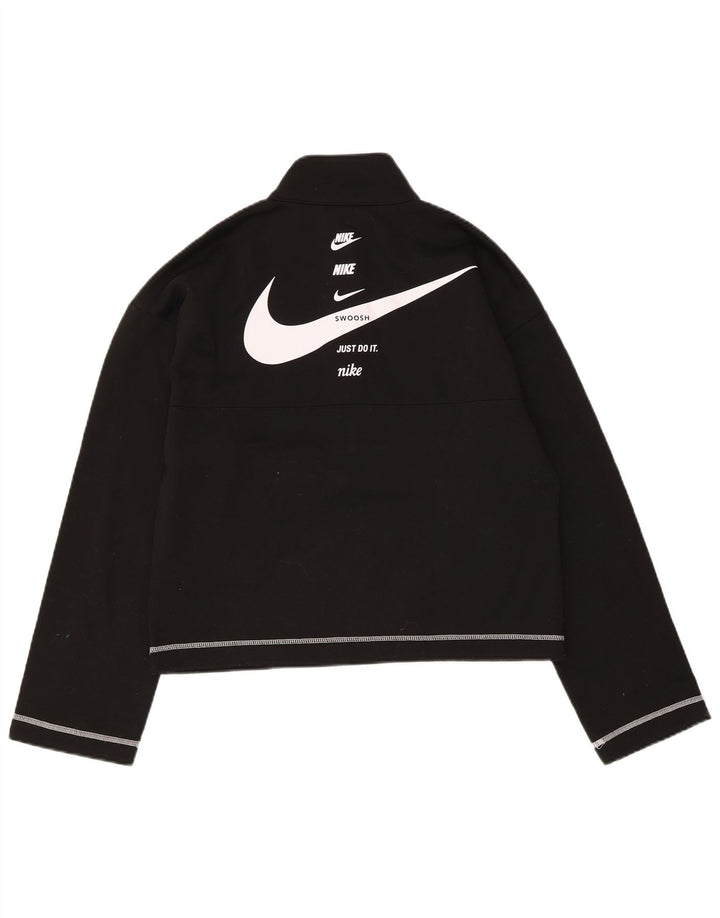 Felpa oversize Nike Swoosh da donna UK 6 XS poliestere nero