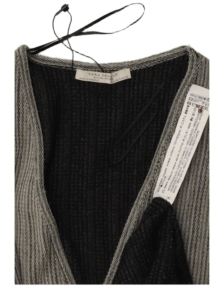 Abito a trapezio oversize maxi da donna Zara UK 10 Piccolo poliestere a righe grigie