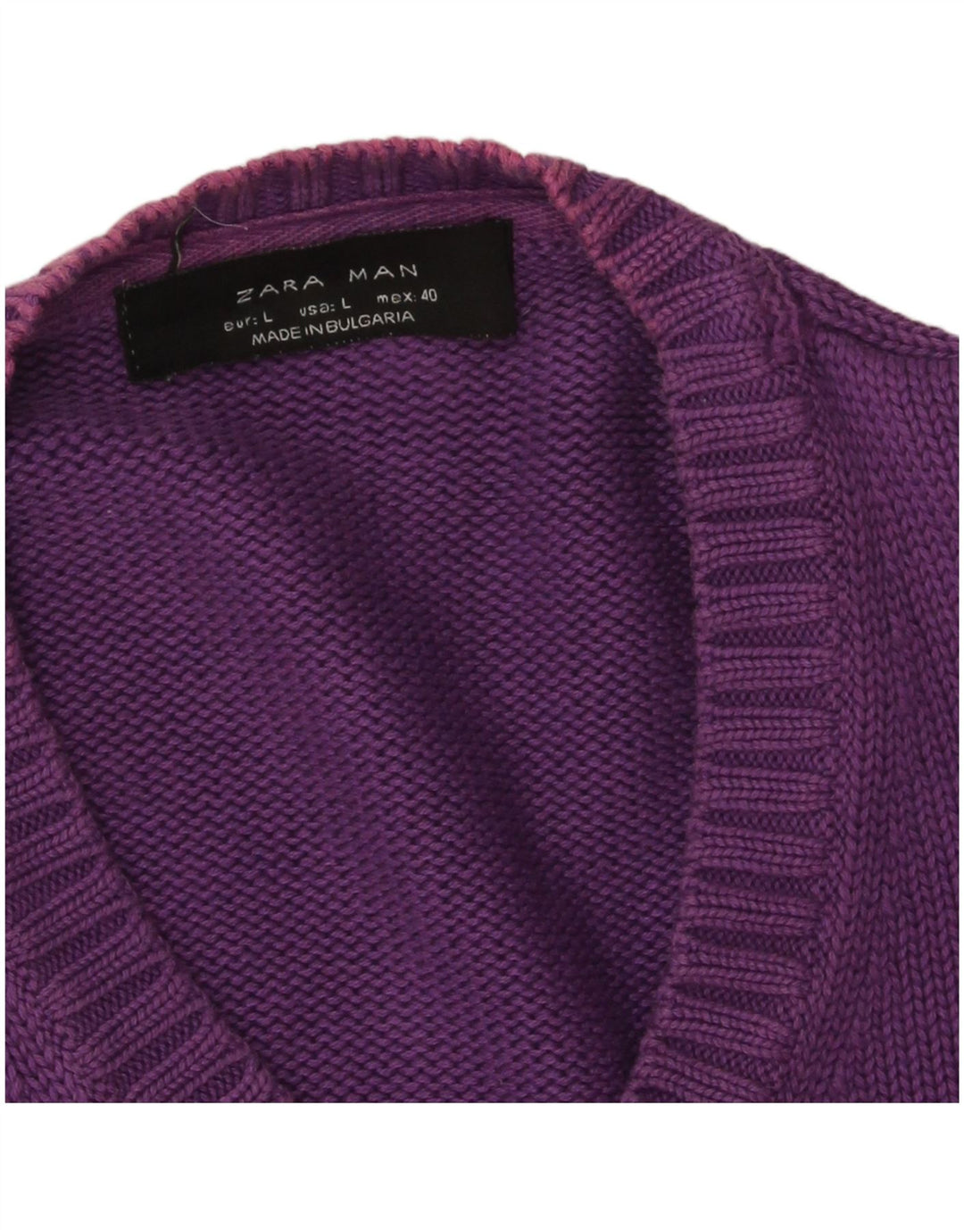 Maglione Zara da uomo con scollo a V grande viola