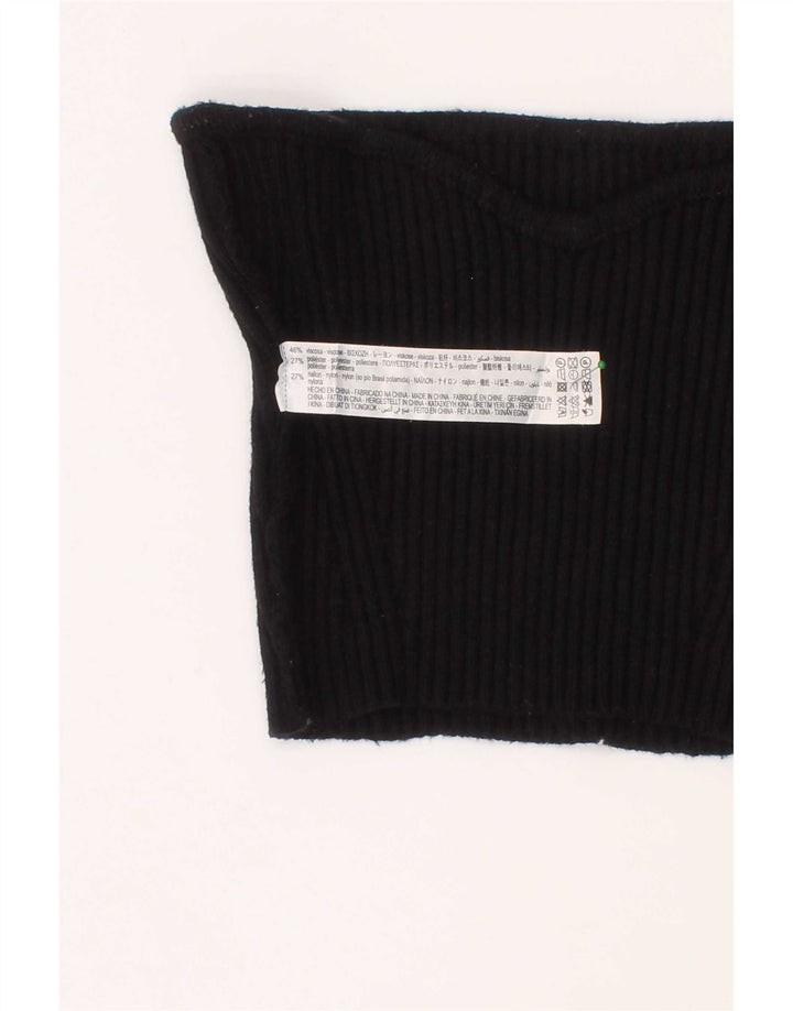 Top corto Zara da donna con spalle scoperte piccolo in viscosa nera