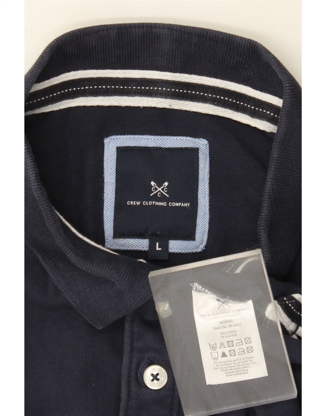CREW CLOTHING Polo da uomo grande in cotone blu navy