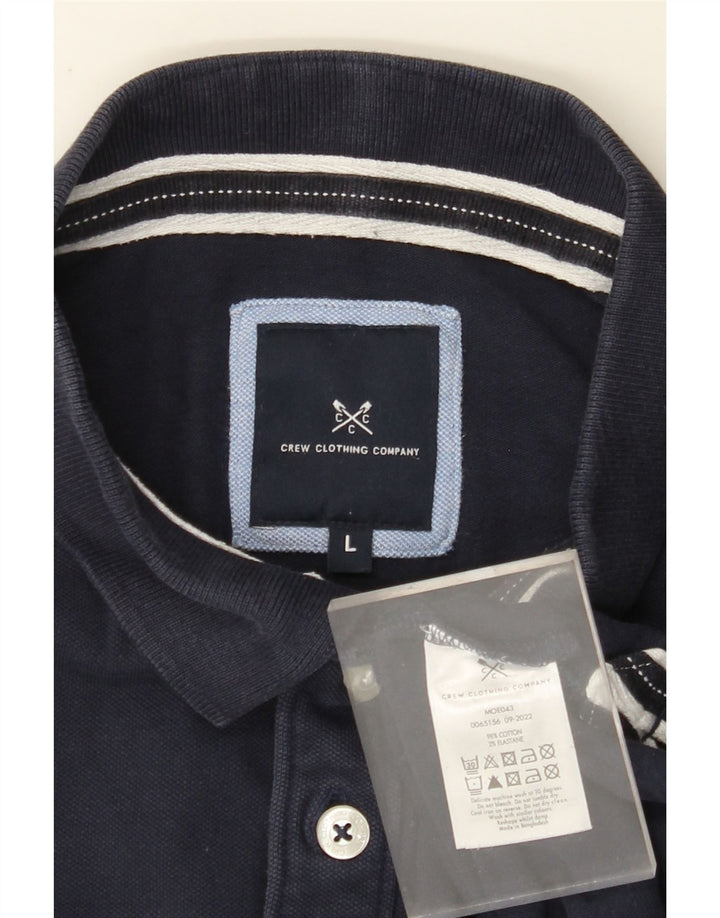 CREW CLOTHING Polo da uomo grande in cotone blu navy