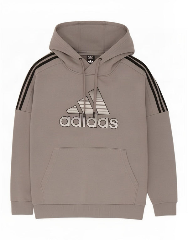 Felpa con cappuccio grafica Adidas da ragazzo 13-14 anni in cotone grigio