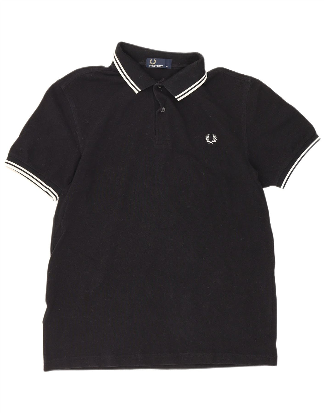 Polo da uomo Fred Perry in cotone nero medio