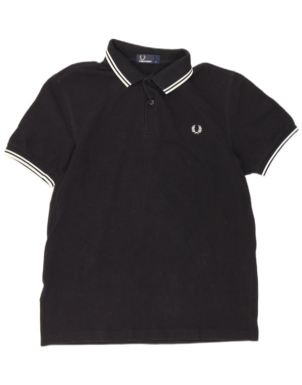 Polo da uomo Fred Perry in cotone nero medio