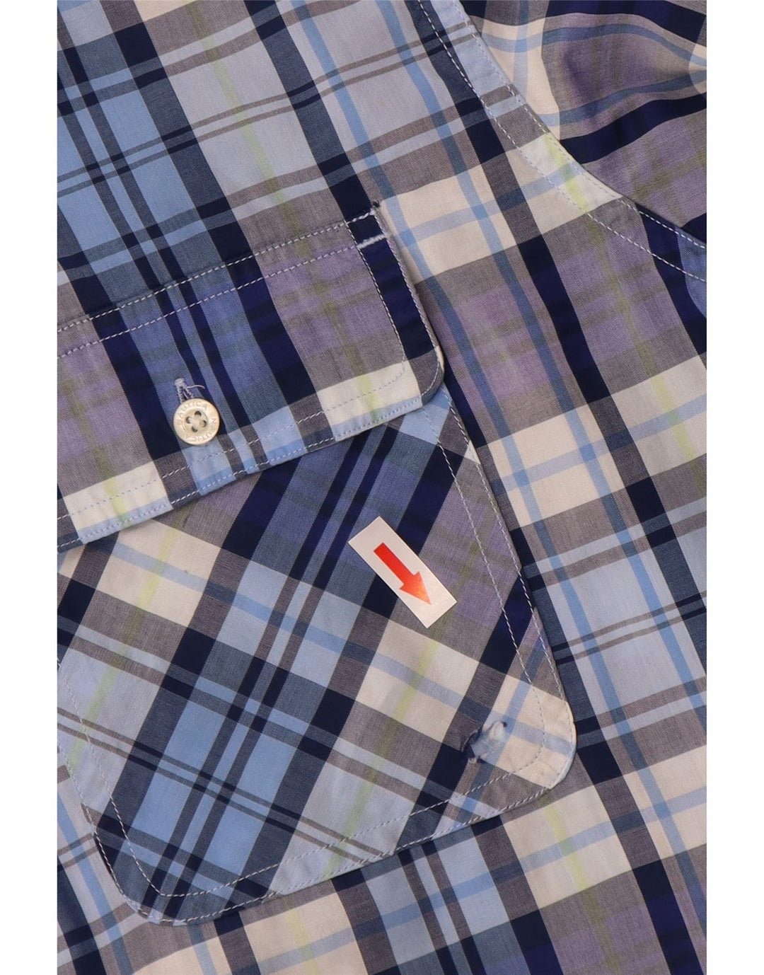Camicia da uomo a maniche corte Nautica, cotone a quadri grandi blu