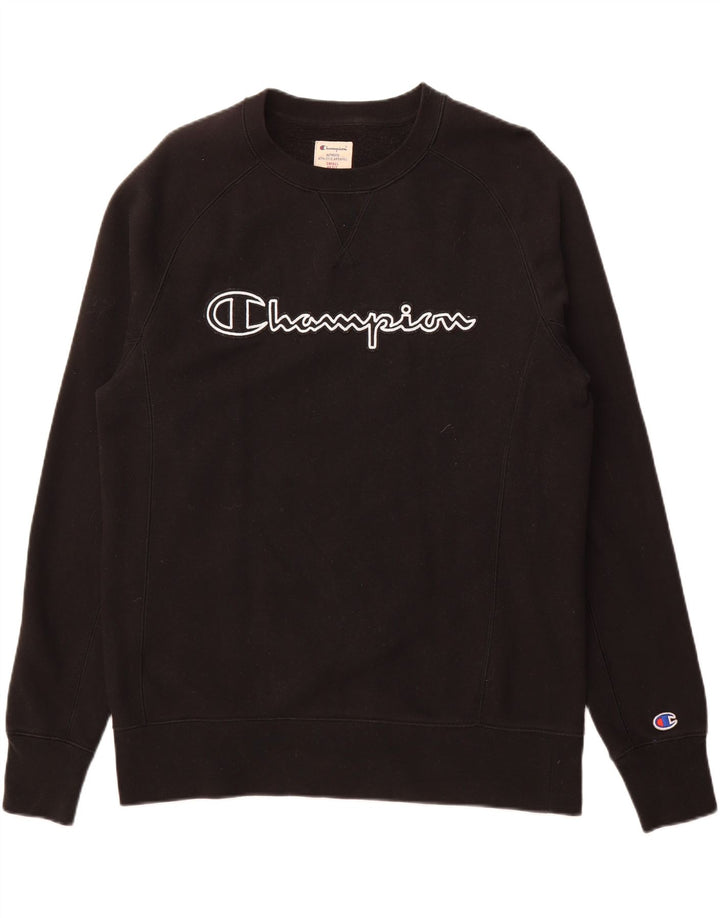CHAMPION Mens Petit Graphic Sweatshirt Jumper Small Black Cotton