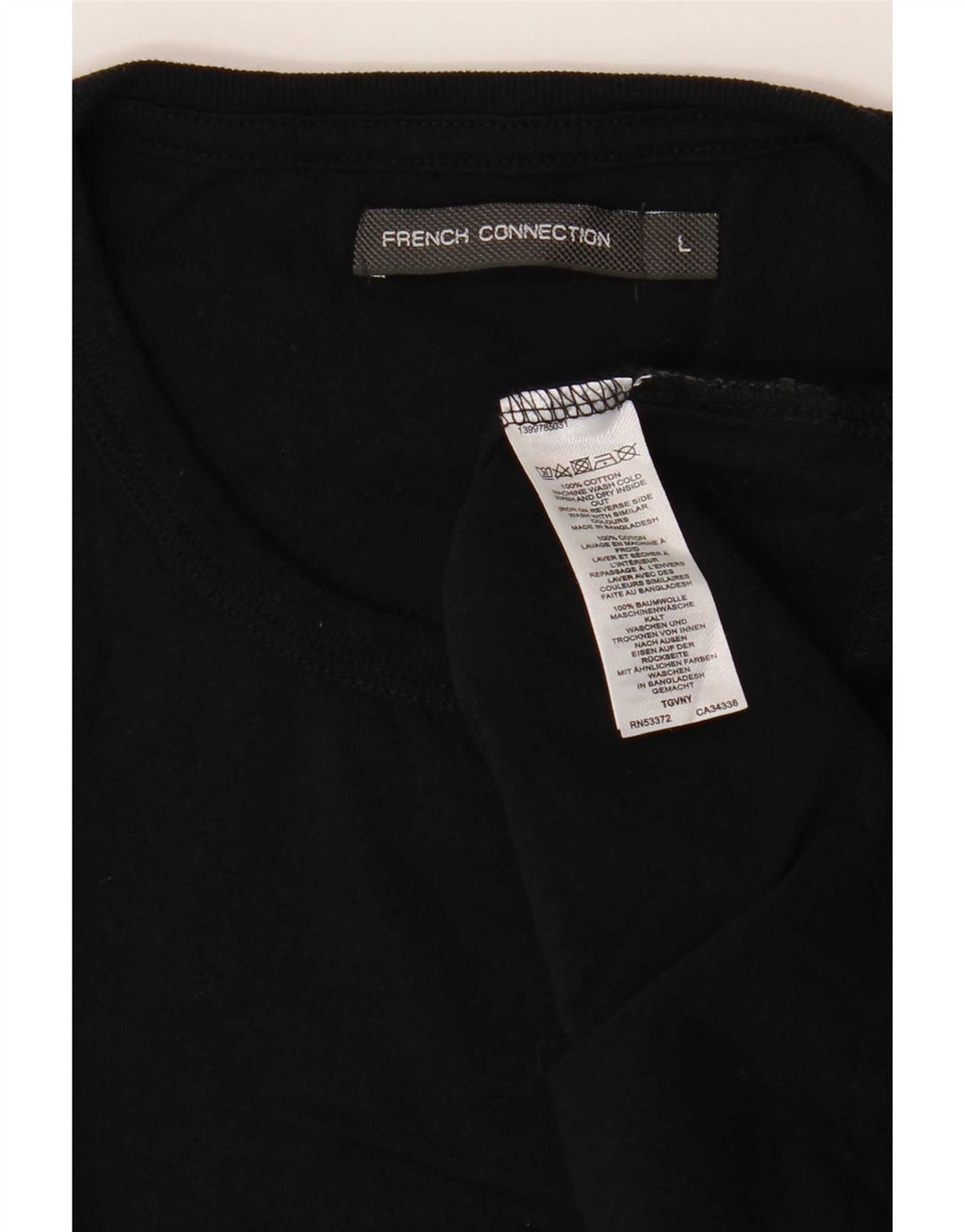 T-shirt da uomo French Connection Top grande in cotone nero