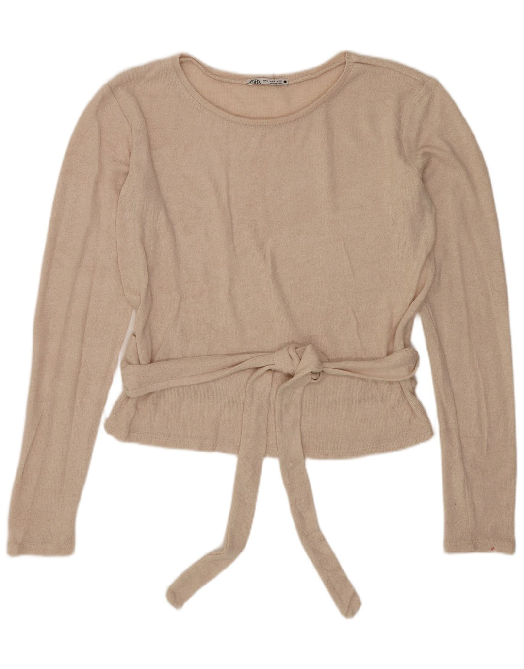 Top corto da donna Zara a maniche lunghe UK 14 Beige medio