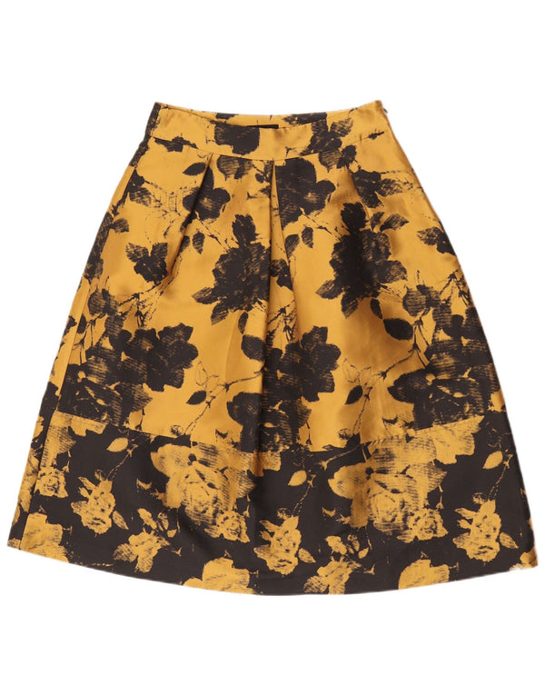 Gonna a trapezio a vita alta da donna Max & Co. UK 10 piccola W26 giallo floreale