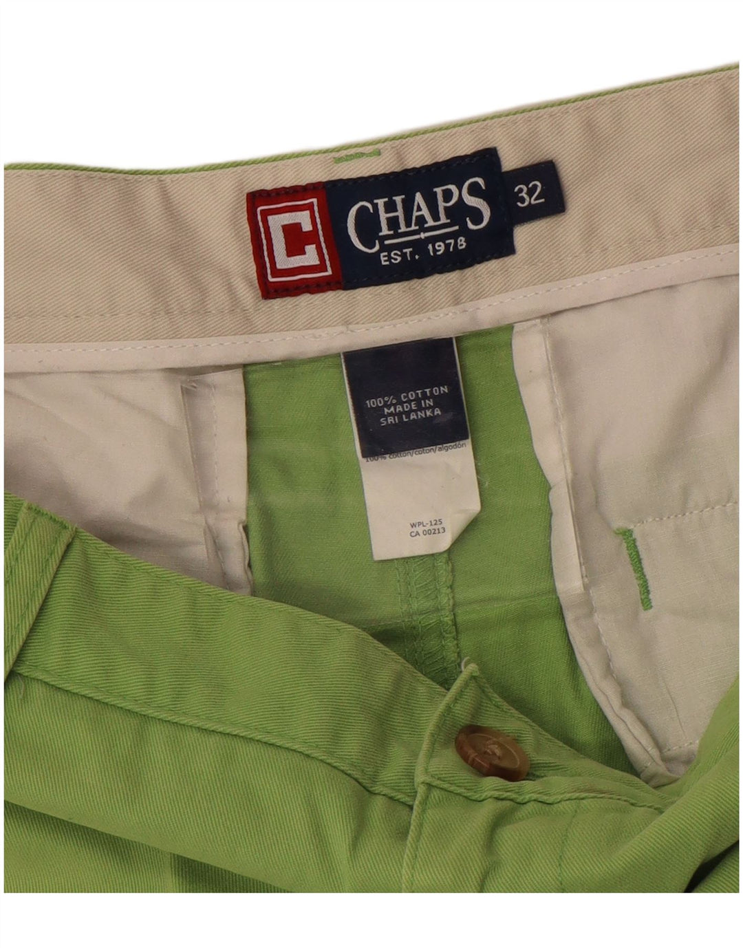 Pantaloncini chino da uomo CHAPS W32 cotone verde medio