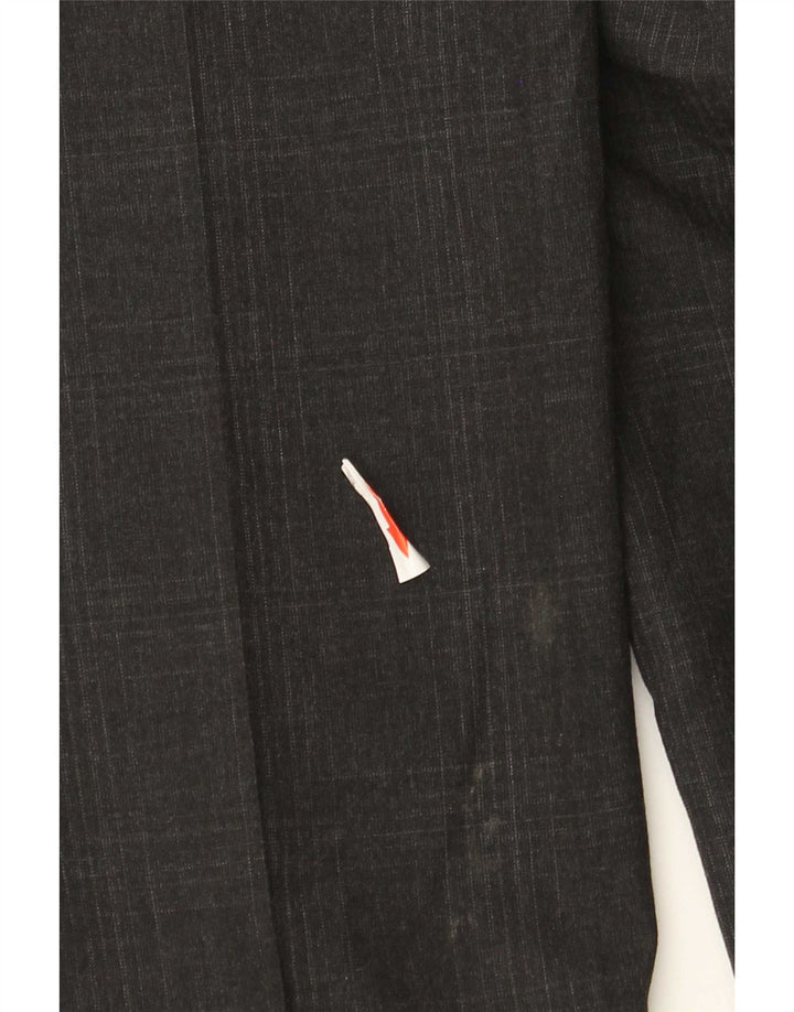 Pantaloni da abito da uomo Marks & Spencer super slim fit W32 L33 a quadri grigi