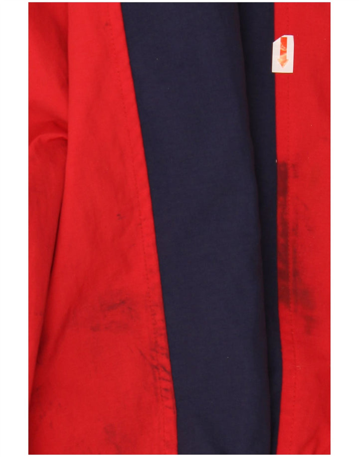 FILA Giacca antipioggia da uomo con cappuccio UK 40 Large Blu Colourblock in poliammide