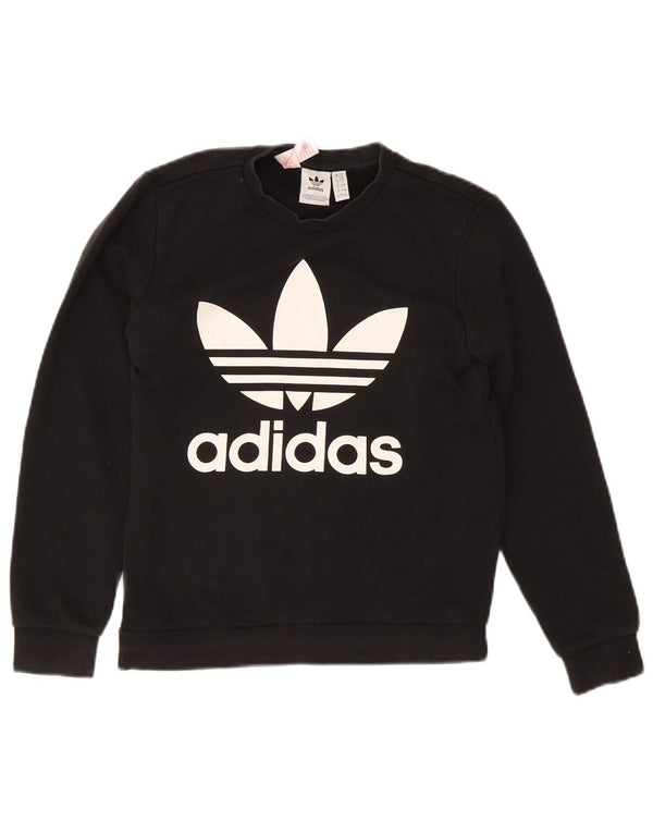 Adidas Felpa con grafica per ragazzi Maglione 11-12 anni Cotone nero
