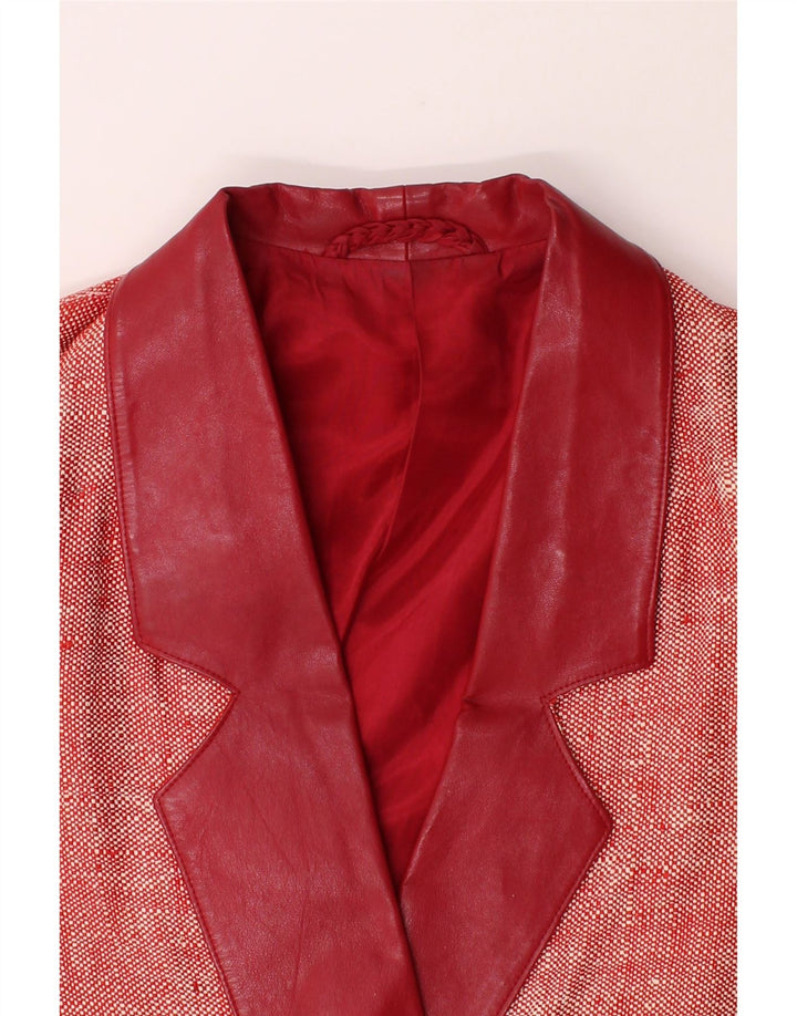 VINTAGE Womens Double Breasted Blazer Jacket UK 14 Large Red Flecked Vintage Vintage and Second-Hand Vintage from Messina Hembry 