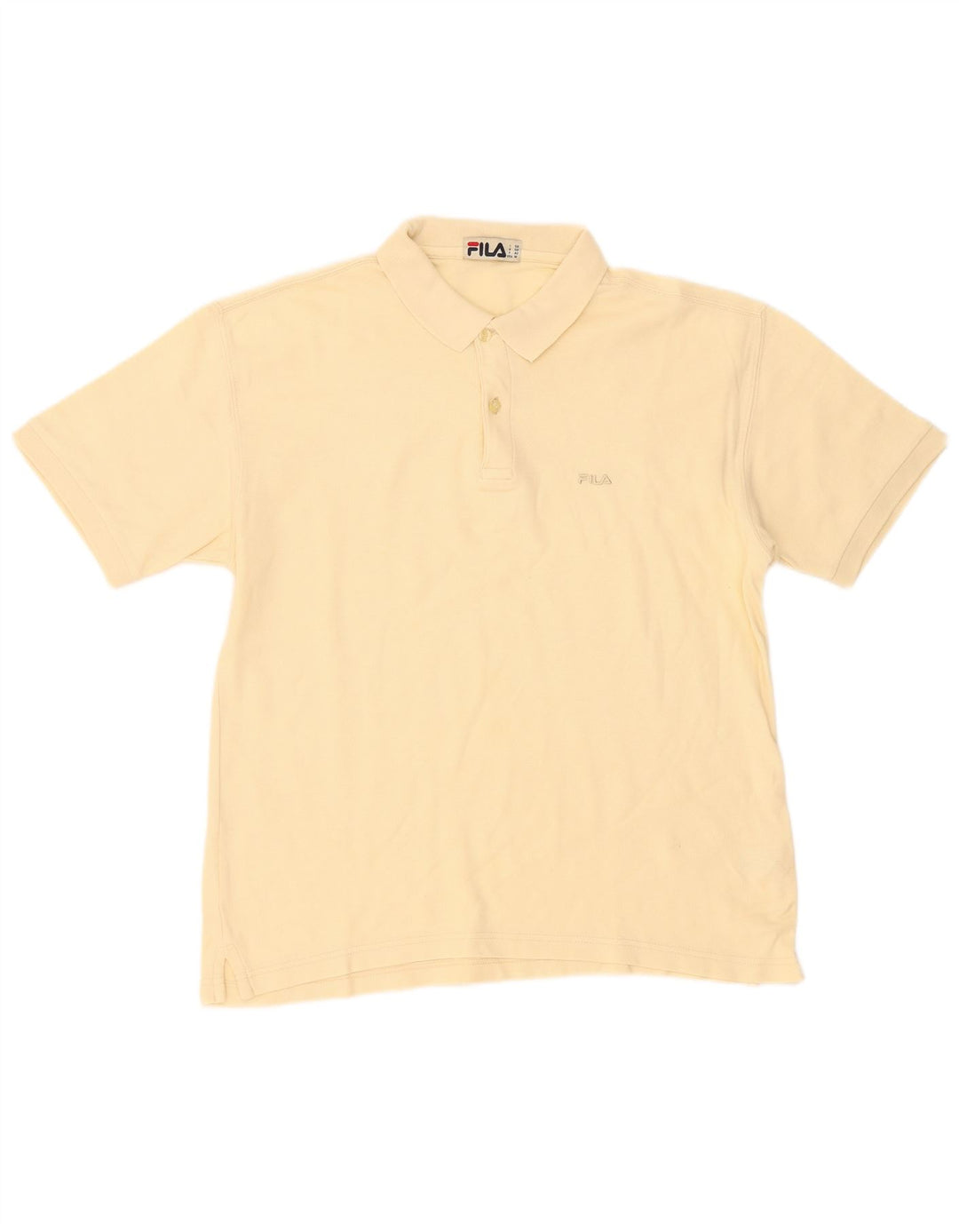 Polo da uomo Fila in cotone giallo medio