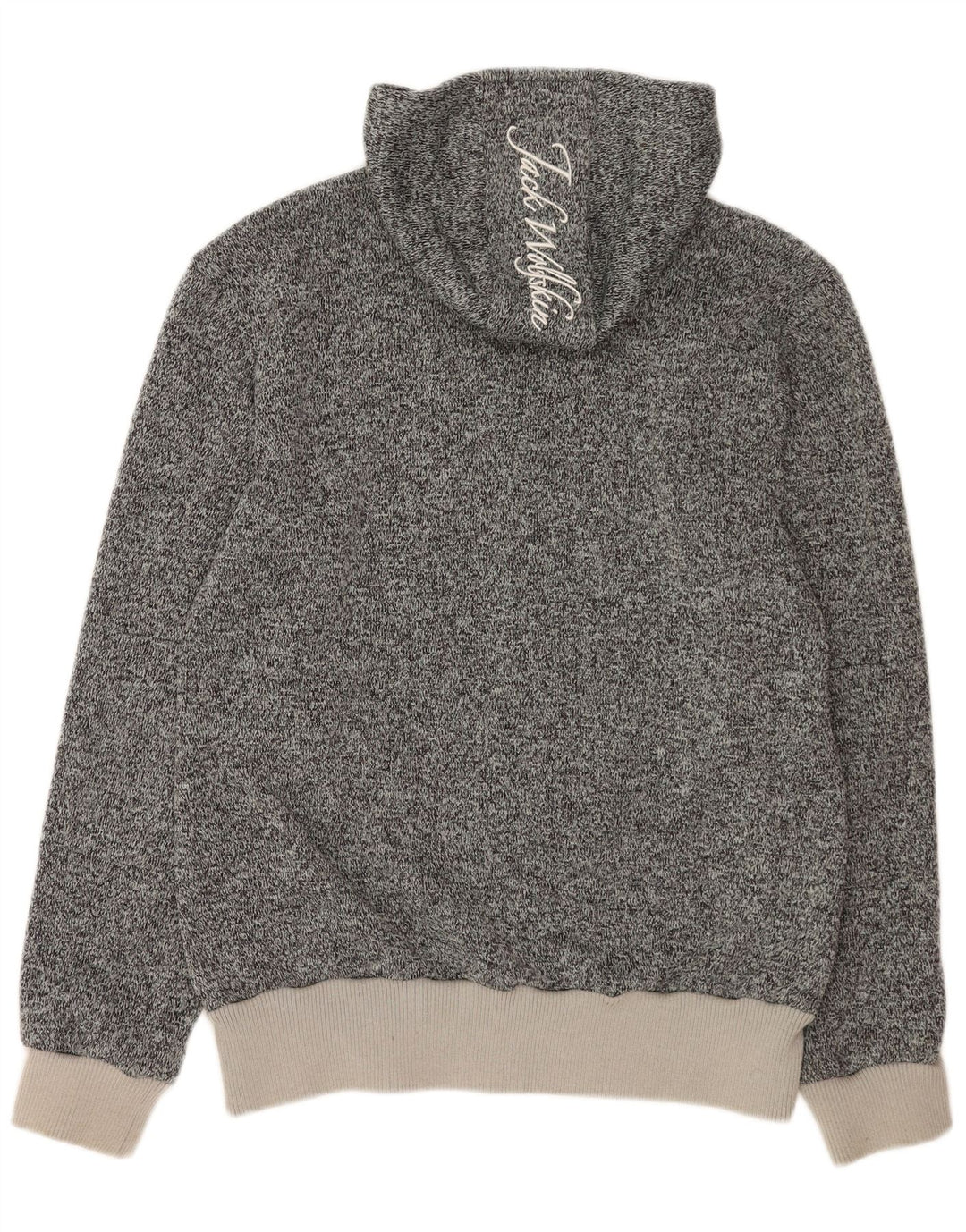 Jack Wolfskin Maglione con cappuccio e zip grafica da uomo Grande poliestere chiazzato grigio