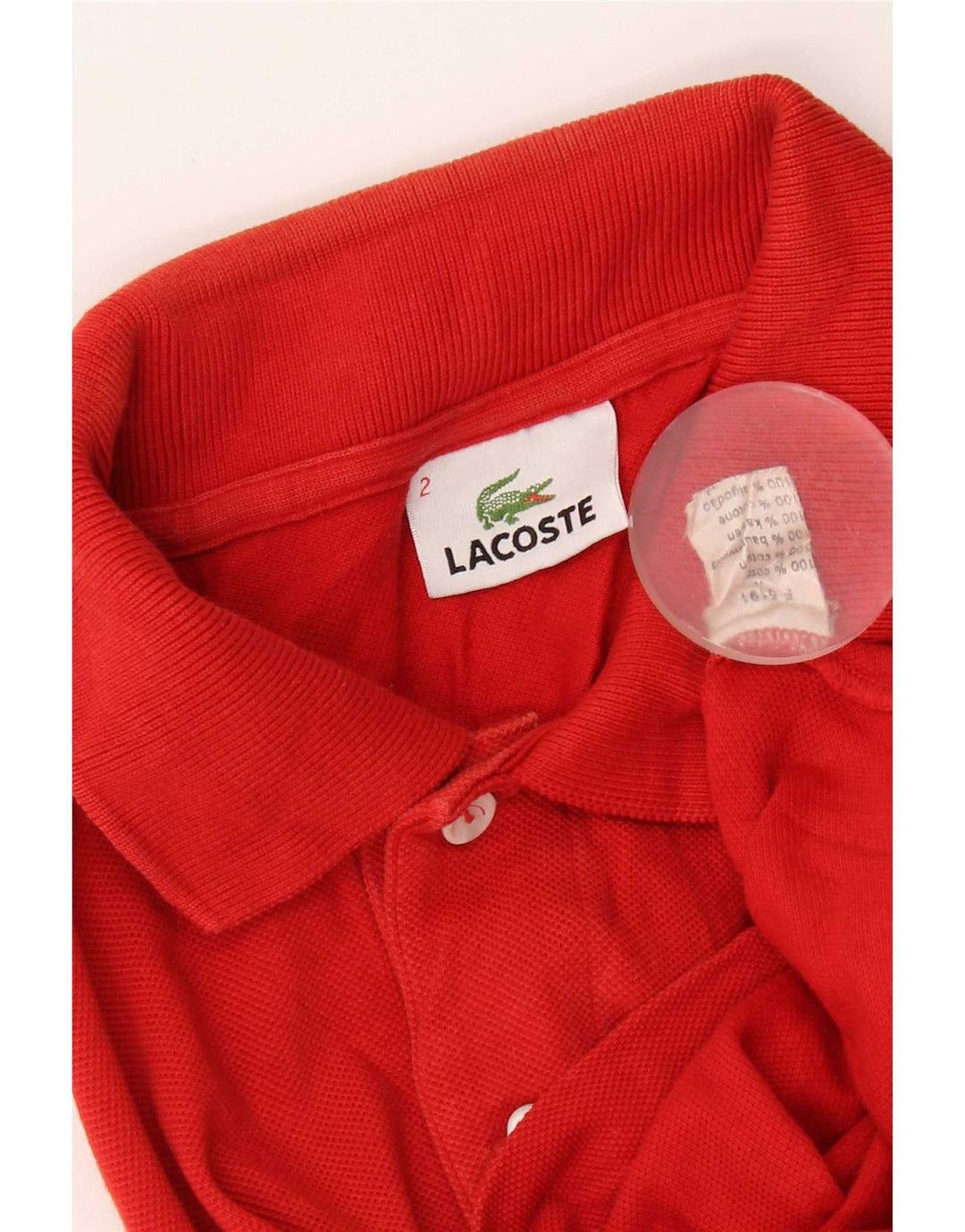 Polo da uomo Lacoste taglia 2 XS in cotone rosso