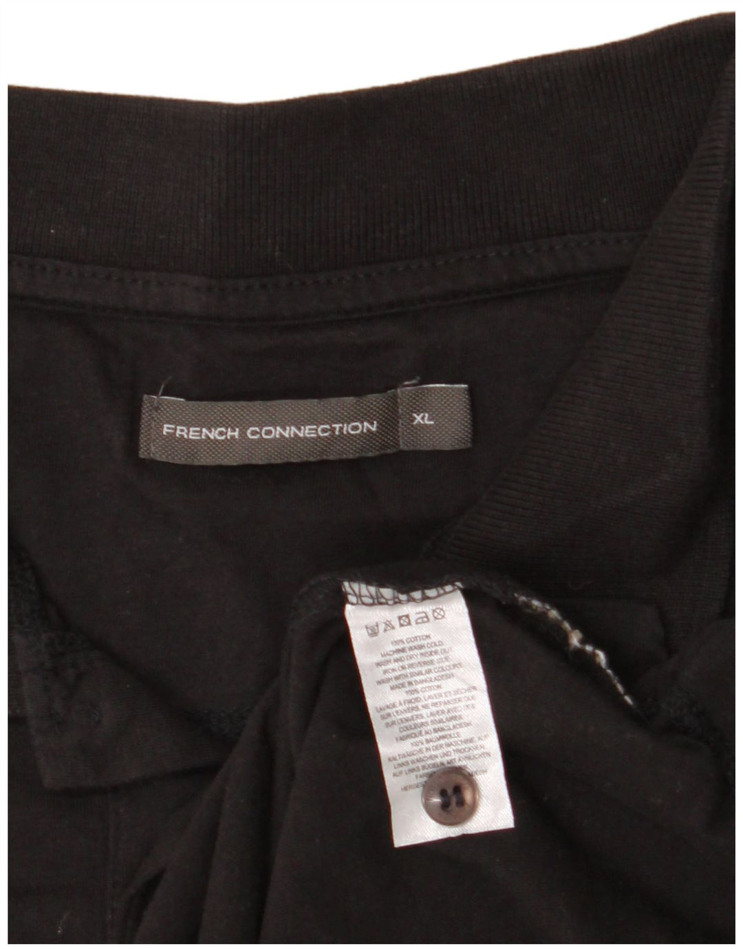Polo da uomo FRENCH CONNECTION XL in cotone nero