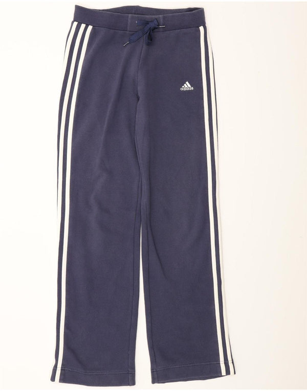 Pantaloni della tuta da donna Adidas UK 10 Small Blu Navy Cotone