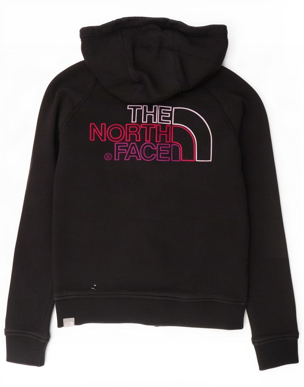 Felpa con cappuccio e zip grafica da donna The North Face UK 14 cotone nero medio