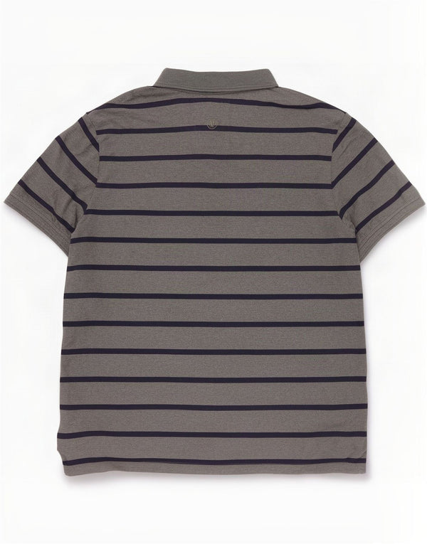 Polo da uomo Fat Face XL in cotone a righe grigie