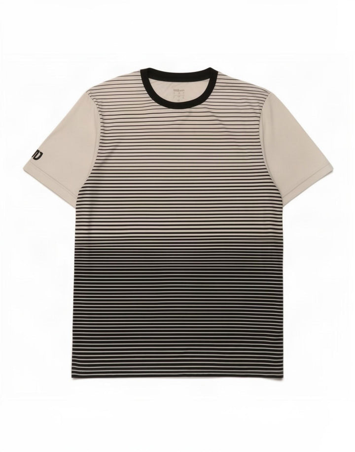 T-shirt da uomo Wilson Top in poliestere a righe bianche grandi