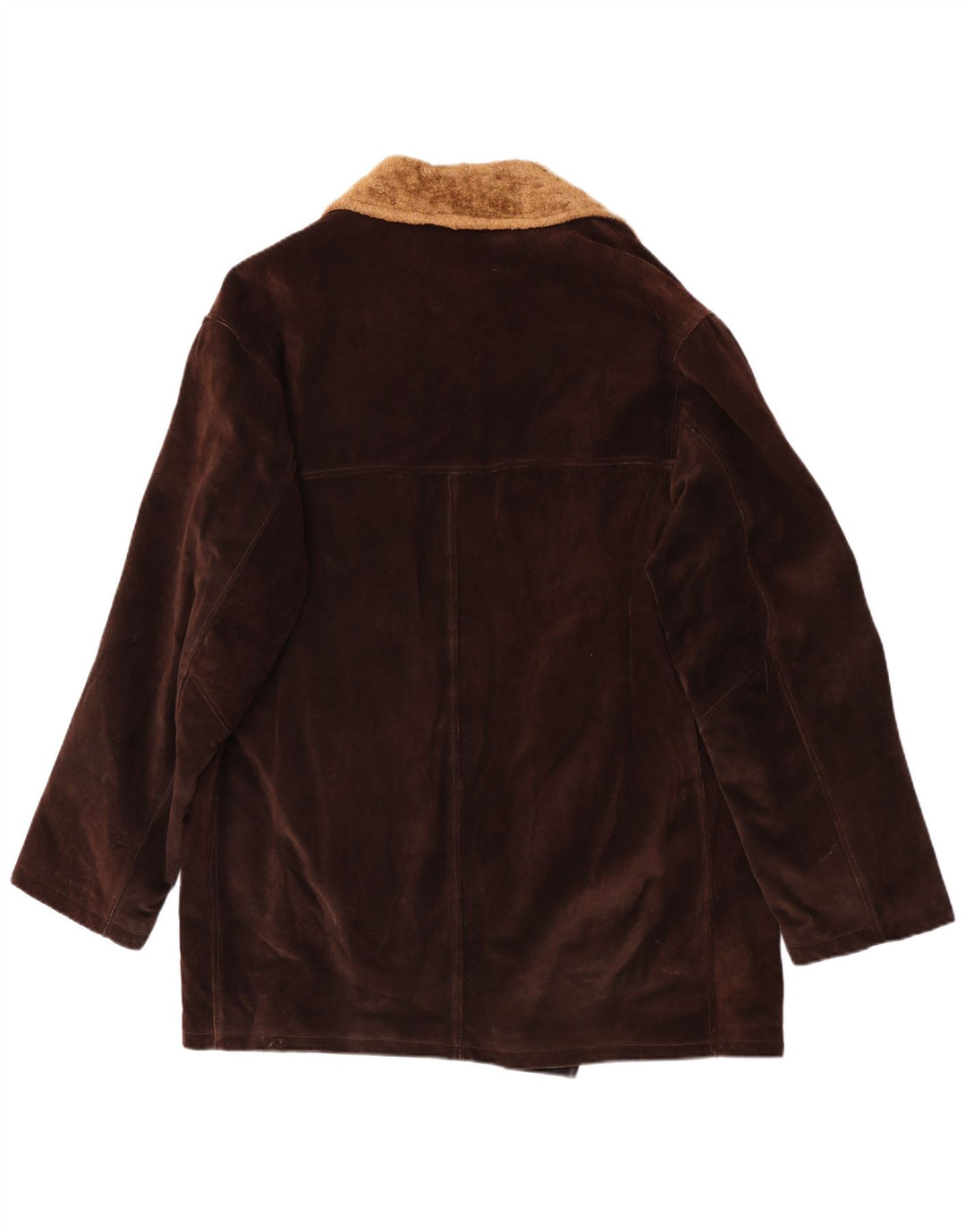 Soprabito vintage da uomo in pelle scamosciata IT 52 XL in pelle marrone