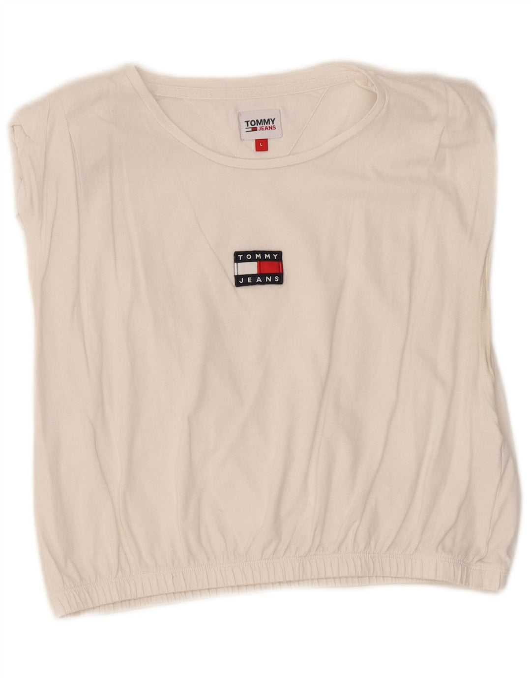 Canottiera corta da donna Tommy Hilfiger UK 14 grande bianca