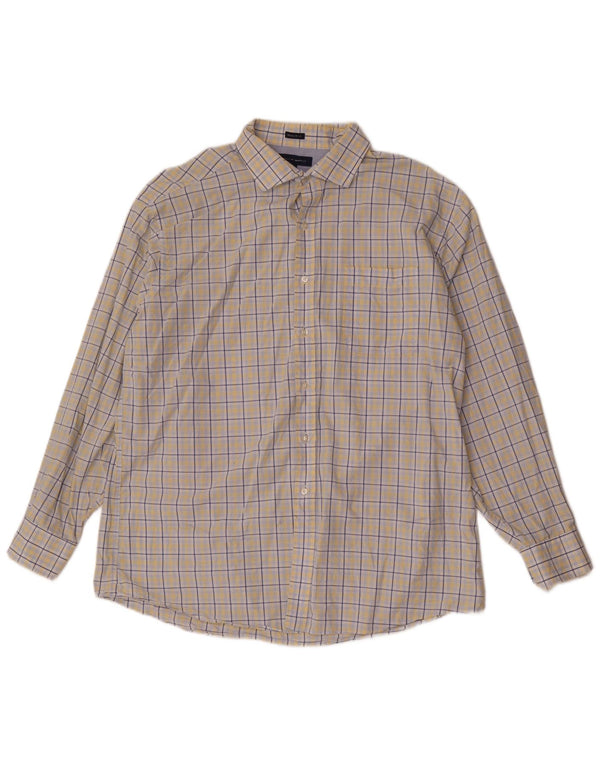 Camicia da uomo vestibilità regolare Tommy Hilfiger taglia 17 1/2 XL cotone a quadri blu