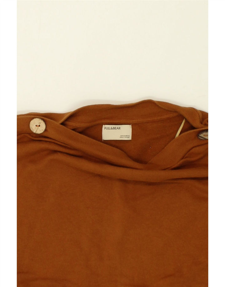 PULL & BEAR Womens Oversized Sweatshirt Jumper UK 6  XS Brown Vintage Pull & Bear and Second-Hand Pull & Bear from Messina Hembry 