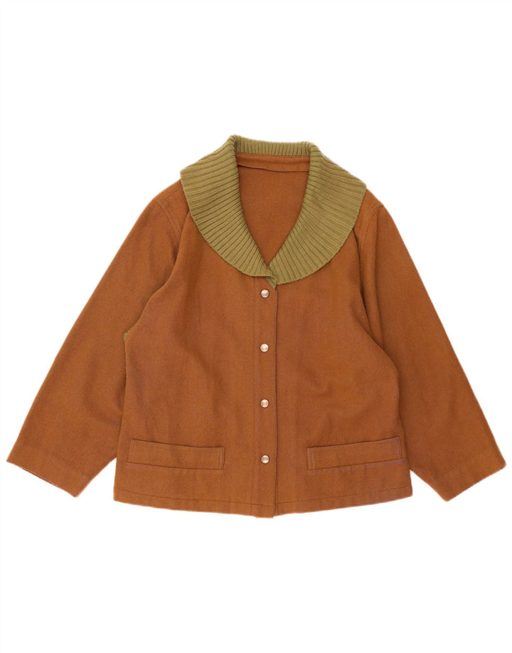 Giacca blazer vintage da donna UK 16 grande marrone