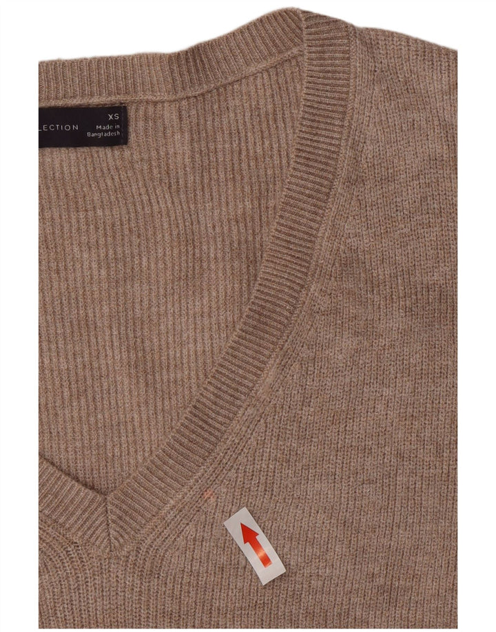 Maglione oversize con scollo a V da donna Marks & Spencer UK 6 XS Beige