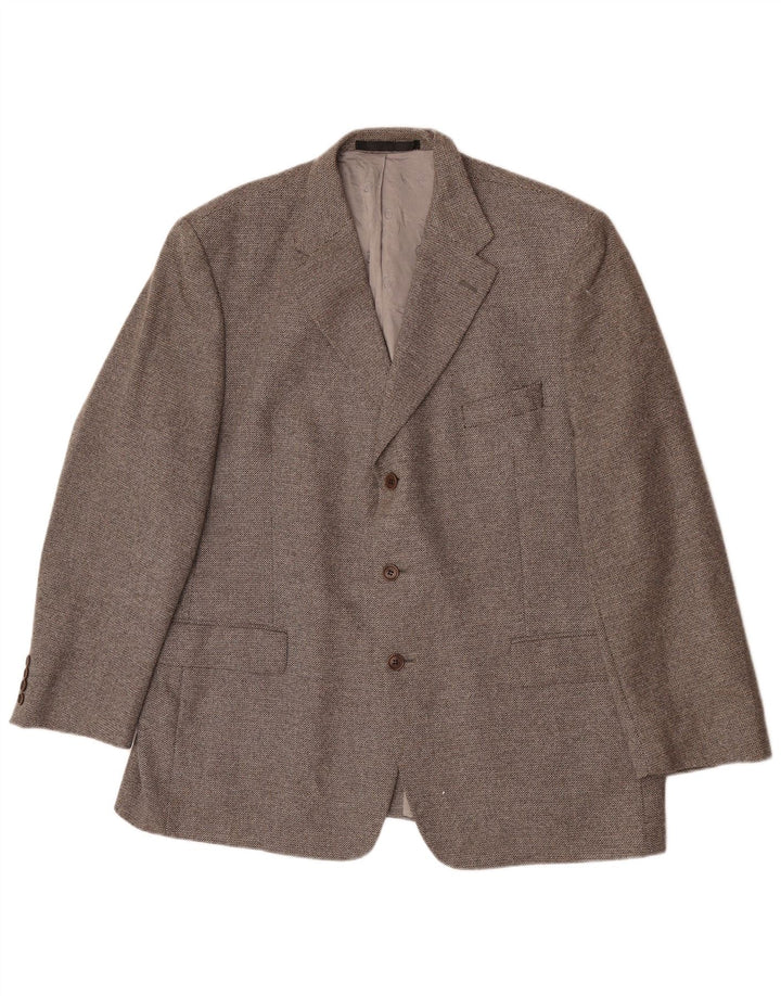 Giacca blazer a 3 bottoni da uomo Marks & Spencer UK 46 XL lana grigia