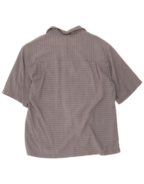 Camicia a maniche corte da uomo The North Face in modal a quadri grigio medio