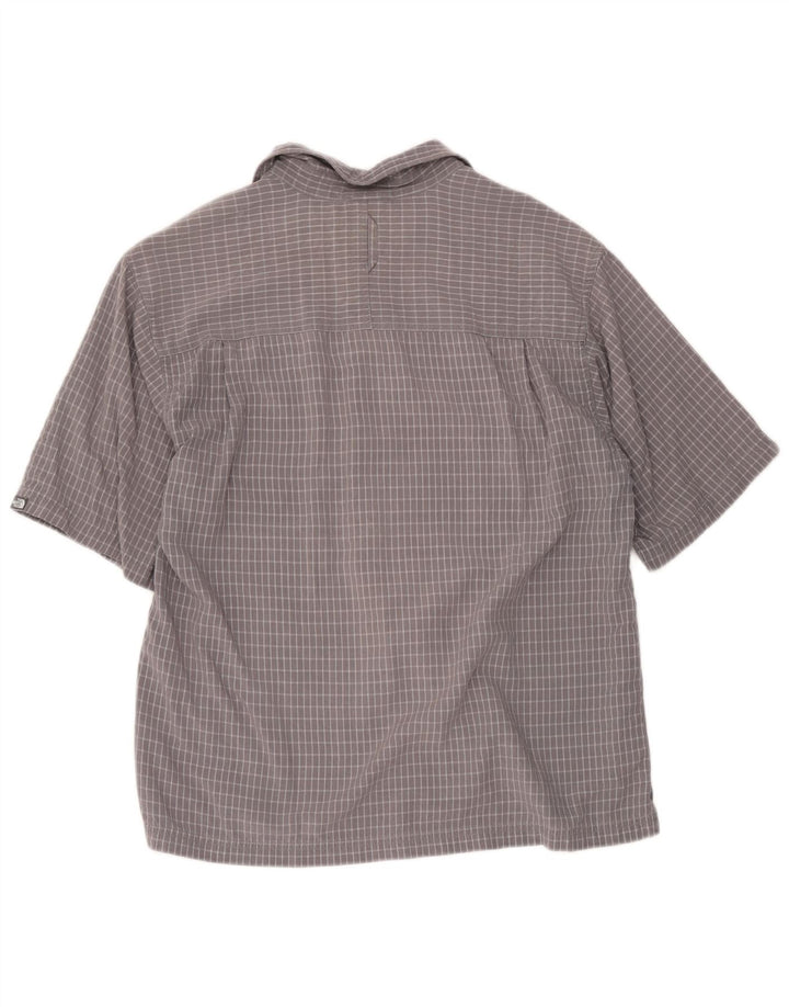 Camicia a maniche corte da uomo The North Face in modal a quadri grigio medio