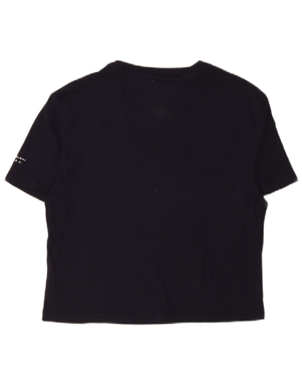 T-shirt grafica da donna Tommy Hilfiger Top UK 10 Small Blu Navy Cotone