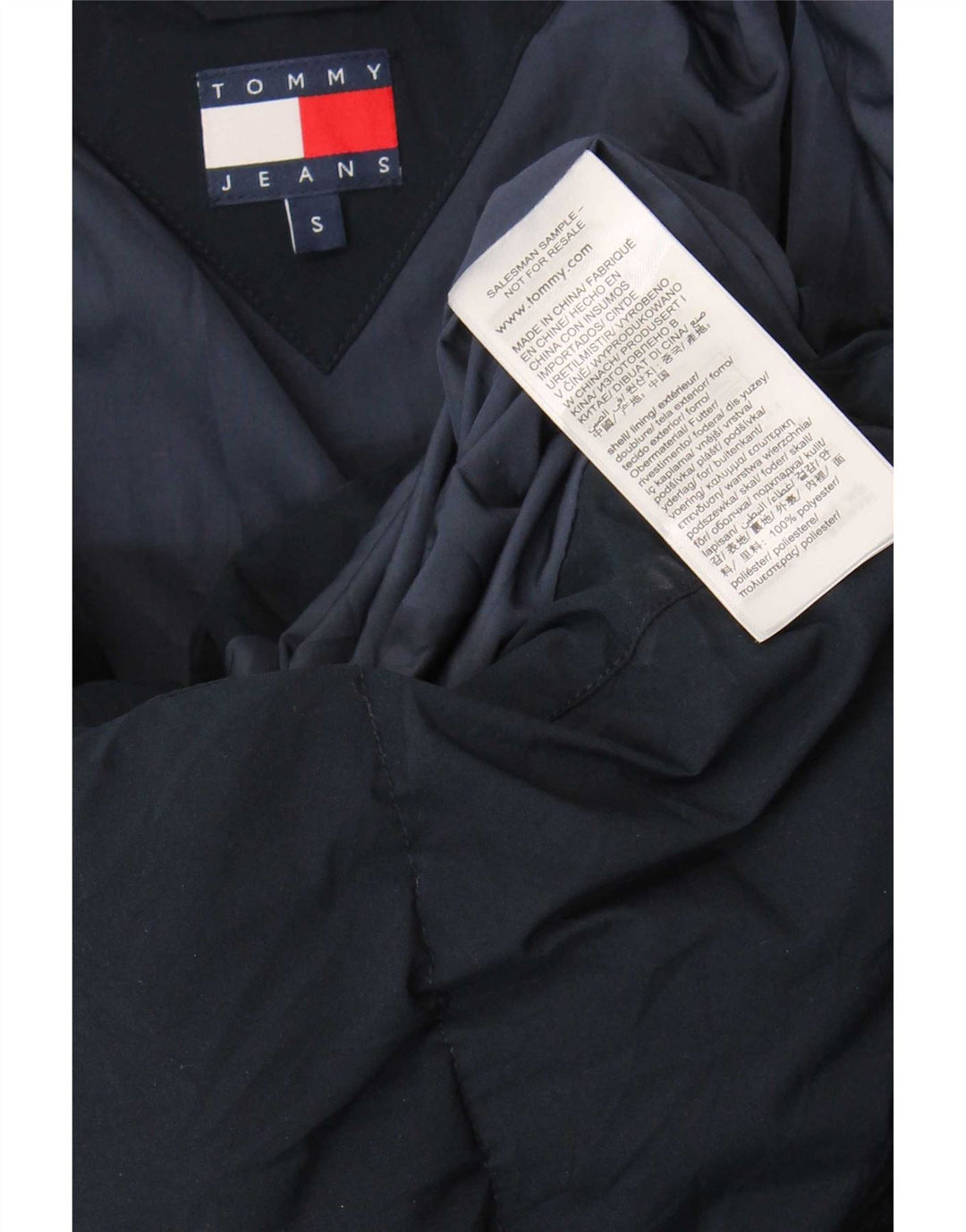 Cappotto imbottito oversize da donna Tommy Hilfiger UK 10 piccolo poliestere blu navy