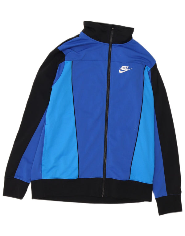 Giacca superiore della tuta da ragazzo Nike 13-14 anni XL Blu Colourblock Poliestere
