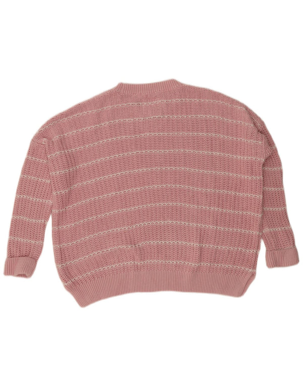 Maglione maglione girocollo oversize da donna Superdry UK 14 Large Pink Striped