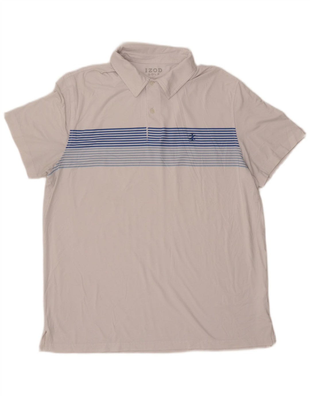 Polo da uomo IZOD grande in poliestere a righe bianche