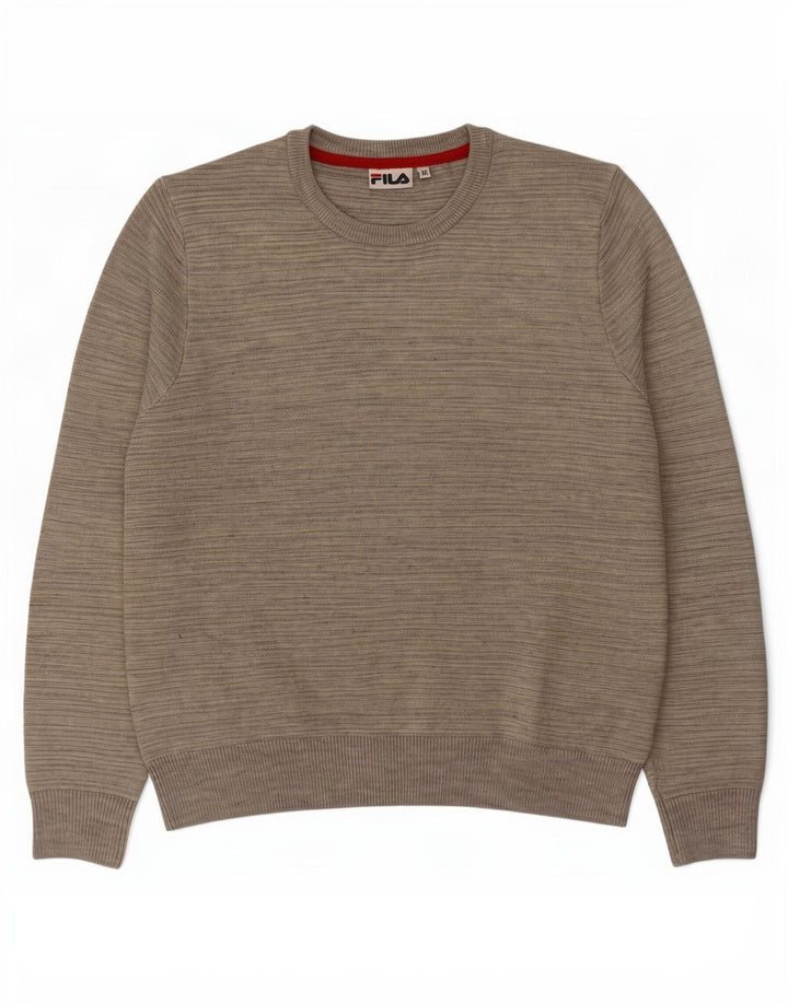 Maglione maglione girocollo da uomo Fila grigio medio chiazzato