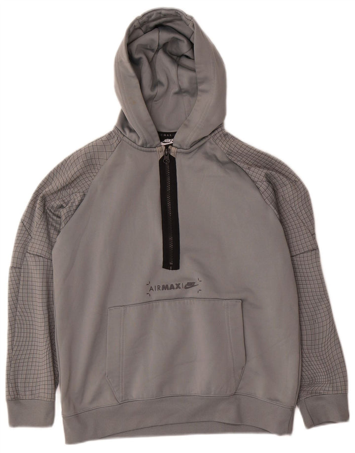 Maglione con cappuccio grafico NIKE da ragazzo 12-13 anni in poliestere a quadri grigi grandi