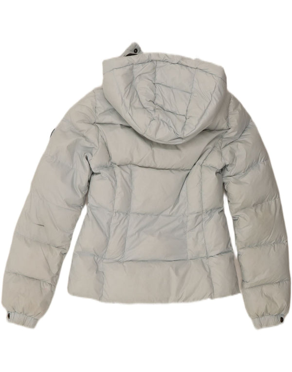 Giacca imbottita con cappuccio da donna Superdry UK 8 Small nylon blu