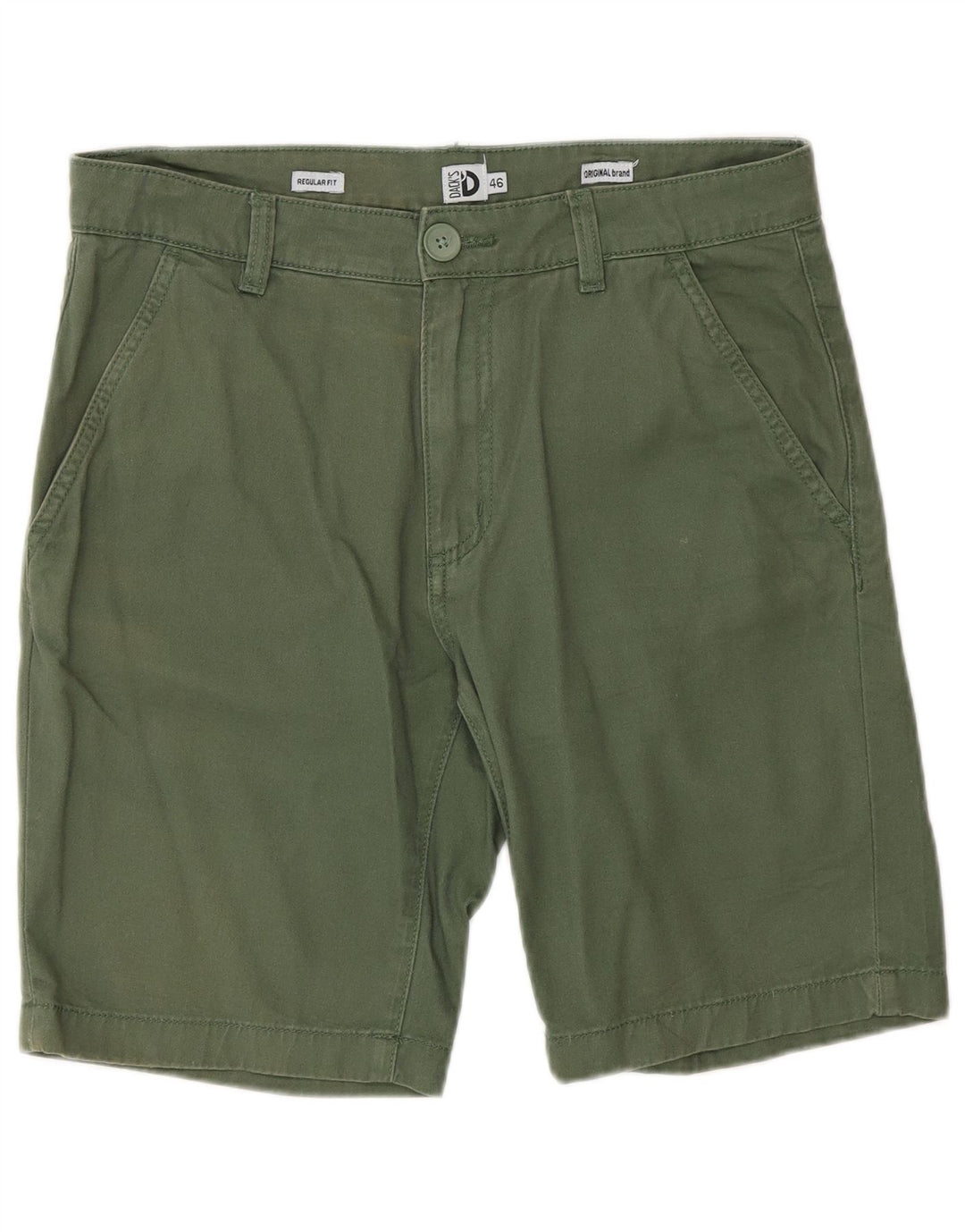 Pantaloncini chino vestibilità regolare da uomo di Dack IT 46 piccoli W30 cotone verde